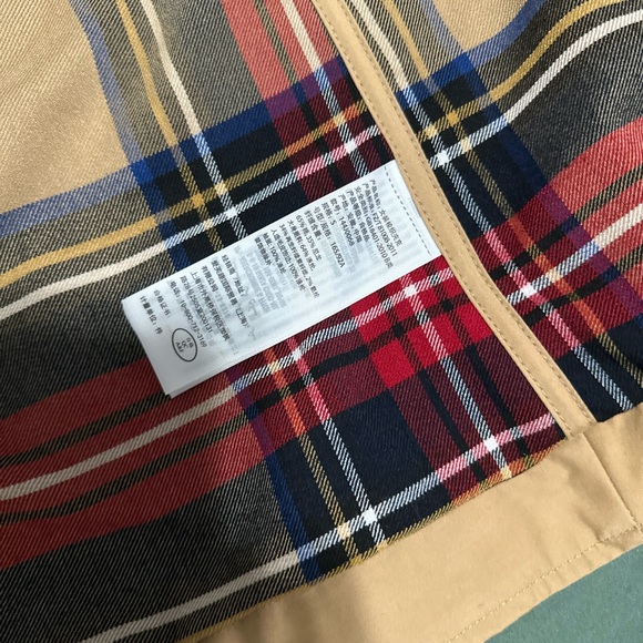 Abercrombie & Fitch Beige Trench Coat with Plaid Accents - Picture 7 of 11